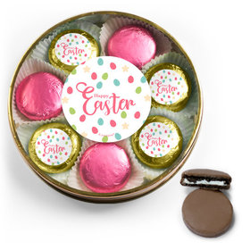 Easter Eggs & Flowers Chocolate Covered Oreo Cookies Large Plastic Tin