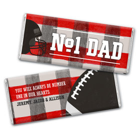 Personalized Father's Day Football Dad Chocolate Bar Wrappers
