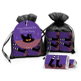 Personalized Halloween The Witch Is In Hershey's Miniatures in Organza Bags with Gift Tag