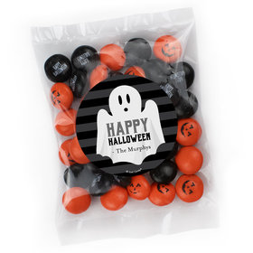 Personalized Halloween Ghostly Greetings Candy Bag with JC Minis Milk Chocolate Gems