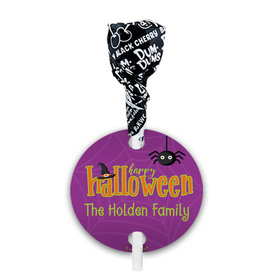 Personalized Halloween Spirit Dum Dums with Gift Tag (75 pops)