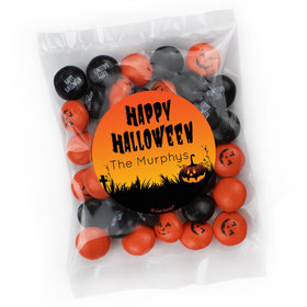 Personalized Halloween Jack-O-Lanterns Candy Bag with JC Minis Milk Chocolate Gems