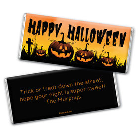 Personalized Halloween Jack-o'-lanterns Chocolate Bar & Wrapper