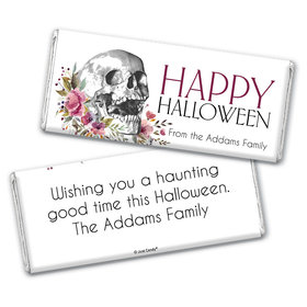 Personalized Halloween Floral Skull Chocolate Bar Wrappers Only