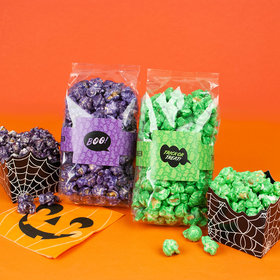 Personalized Halloween Spooky Phrases Candy Coated Popcorn 8 oz Bags