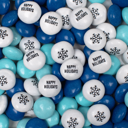 Happy Holidays Just Candy Blue Snowflakes Mix Milk Chocolate Minis