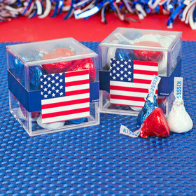 4th of July JUST CANDY® favor cube with Hershey's Kisses