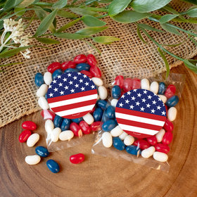 Patriotic Flag Candy Bags with Jelly Beans