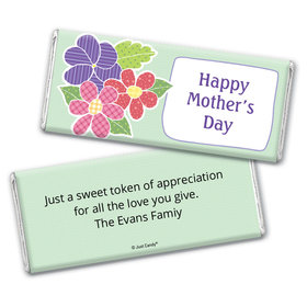 Mother's Day Personalized Chocolate Bar Quilted Flowers