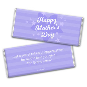 Personalized Mother's Day Purple Flowers Chocolate Bar & Wrapper