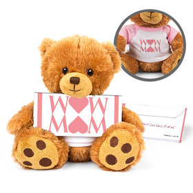Personalized Mother's Day Heart Teddy Bear with Belgian Chocolate Bar in Deluxe Gift Box