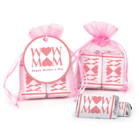 Mother's Day Heart Hershey's Miniatures in Organza Bags with Gift Tag