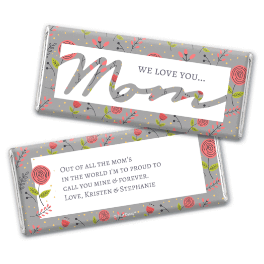 Personalized Mother's Day Motherly Wildflowers Chocolate Bar & Wrapper