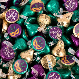 Assembled Mardi Gras Hershey's Kisses Candy 100ct