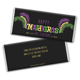 Personalized Mardi Gras Party Gras Hershey's Chocolate Bar Wrappers