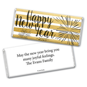 Personalized New Years Fireworks Chocolate Bar & Wrapper