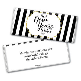Personalized New Years Stripes Chocolate Bar & Wrapper