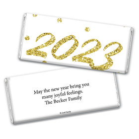 Personalized New Years Dots Chocolate Bar & Wrapper