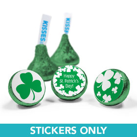 St. Patrick's Day White Clovers 3/4" Sticker (108 Stickers)