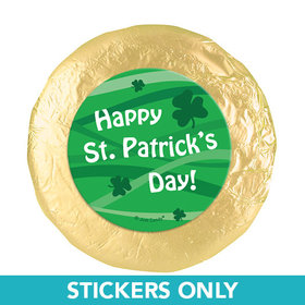 St. Patrick's Day Clover Swirls 1.25" Stickers (48 Stickers)