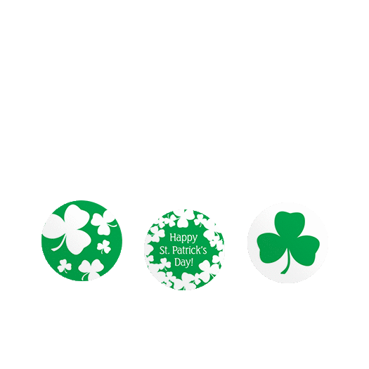 Personalized St. Patrick's Day White Clover 3/4" Stickers for Hershey's Kisses