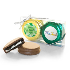 Add Your Logo St. Patricks Day Watercolor 2Pk Chocolate Covered Oreo Cookies