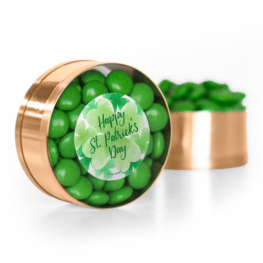 St. Patrick's Day Watercolor Chocolate Minis Small Plastic Tin