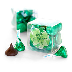 St. Patrick's Day Watercolor Hershey's Kisses Clear Gift Box