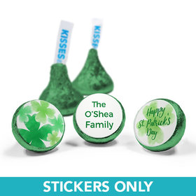 Personalized St. Patrick's Day Watercolor Clovers 3/4" Sticker (108 Stickers)