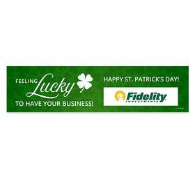 Personalized St. Patrick's Day Feeling Lucky Add Your Logo 5 Ft. Banner
