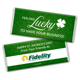 Personalized St. Patrick's Day Feeling Lucky Add Your Logo Chocolate Bar & Wrapper