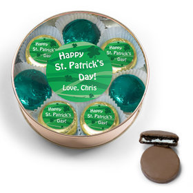 Personalized Happy St. Patrick's Day Chocolate Covered Oreo Cookies Extra-Large Plastic Tin