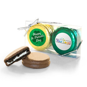 Add Your Logo St. Patricks Day Clovers 2Pk Chocolate Covered Oreo Cookies