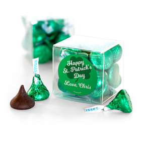 Personalized St. Patrick's Day Clovers Hershey's Kisses Clear Gift Box