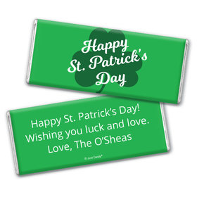Personalized St. Patrick's Day Clover Chocolate Bar & Wrapper