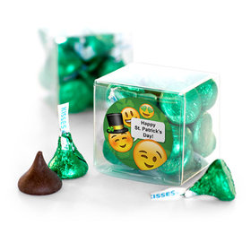 Personalized St. Patrick's Day Emoji Hershey's Kisses Clear Gift Box