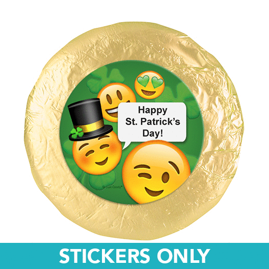 Personalized St. Patrick's Day Emoji 1.25" Stickers (48 Stickers)