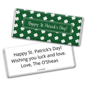 Personalized St. Patrick's Day Shamrocks Chocolate Bar & Wrapper