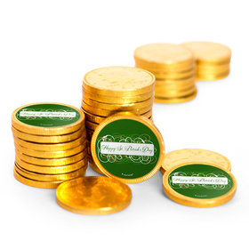 St. Patrick's Day Swirls Chocolate Coins with Stickers (84 Pack)