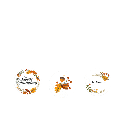 Personalized Thanksgiving Festive Leaves 3/4" Stickers for Hershey's Kisses