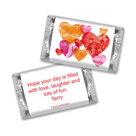 Valentine's Day Personalized Hershey's Miniatures Tissue Paper Hearts