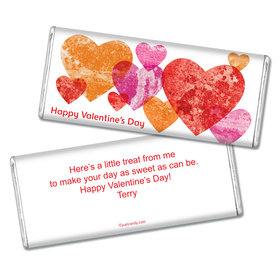 Valentine's Day Personalized Chocolate Bar Tissue Paper Hearts