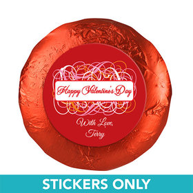 Valentine's Day Swirls 1.25" Stickers (48 Stickers)