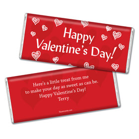 Valentine's Day Personalized Chocolate Bar Heart Confetti