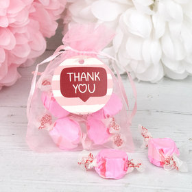 Valentine's Day Taffy Organza Bags Favor - Thank You Text