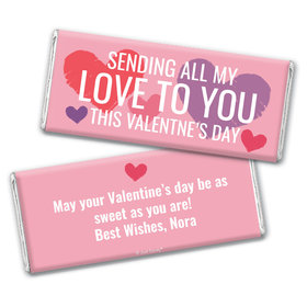 Personalized Valentine's Day Sending All My Love Chocolate Bar & Wrapper