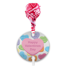 Conversation Hearts Happy Valentine's Day Dum Dums with Gift Tag (75 pops)