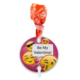 Valentine's Day Emoji Dum Dums with Gift Tag (75 pops)