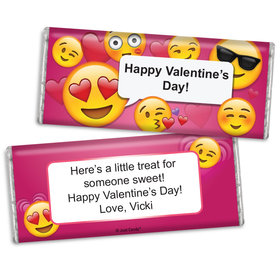 Personalized Valentine's Day Emoji Chocolate Bar & Wrapper