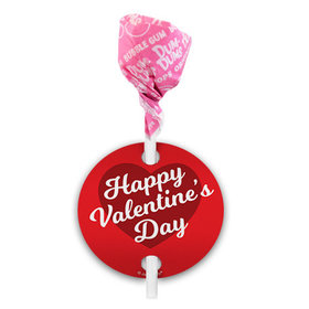 Valentine's Day Script Heart Dum Dums with Gift Tag (75 pops)
